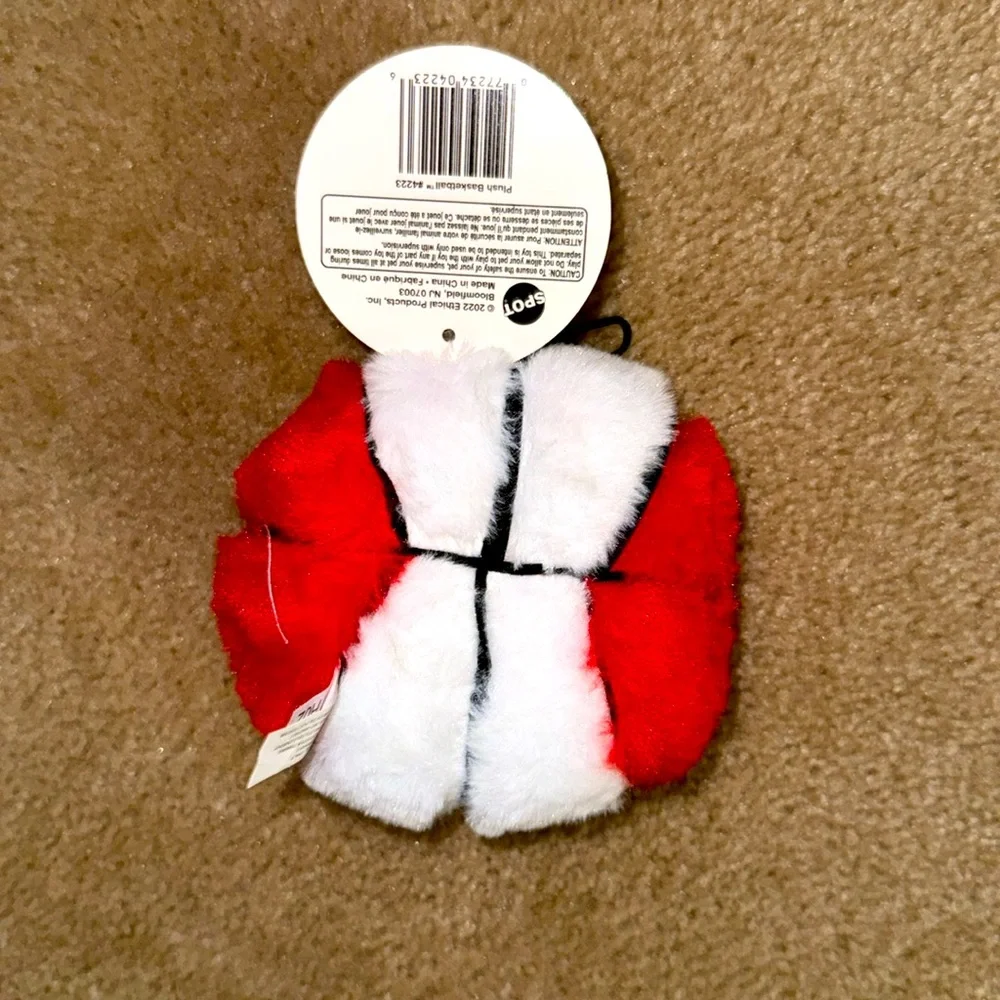 Dog Chew Toy, NWT, Plush Red & White Soft Ball
